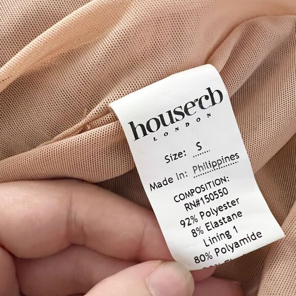 House of CB Womens Floral Ruched Long Sleeve Bodycon Corset Dress Size Small - Picture 7 of 9